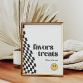 Cool One Boy's Checkered Retro voorkeursbord Poster