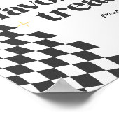 Cool One Boy's Checkered Retro voorkeursbord Poster (Hoek)