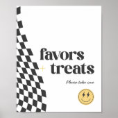 Cool One Boy's Checkered Retro voorkeursbord Poster (Voorkant)