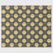 Cool One Boy's First Birthday Checkered Retro Cadeaupapier (Vlak)