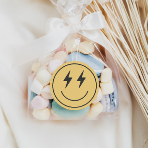 Cool One Boy's First Birthday Checkered Retro Ronde Sticker