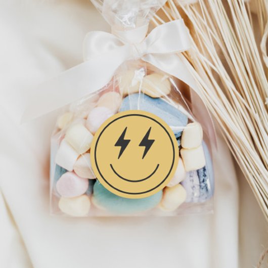 Cool One Boy's First Birthday Checkered Retro Ronde Sticker