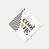 Cool One Boy's First Birthday Checkered Retro Servet (Hoek)