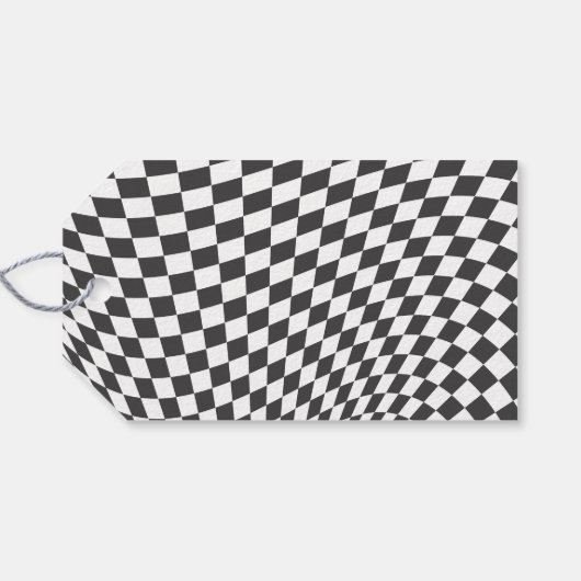 Cool One Boy's First Birthday geruit gunst Cadeaulabel (Achterkant Horizontaal)