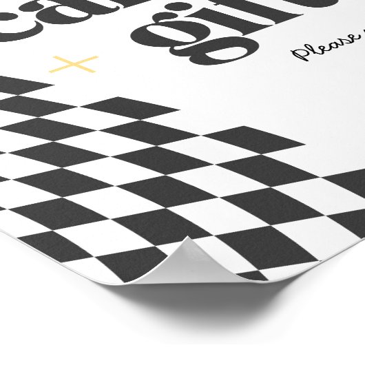 Cool One Boy's Geruite Retro Kaarten en Geschenken Poster (Hoek)