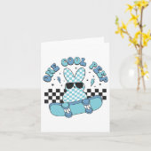 Cool One Bunny Happy Easter Day Skateboard Liefheb Kaart (Gele Bloem)