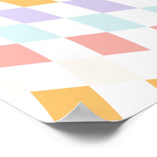 Cool One Girl's First Birthday Checkered Retro Poster (Hoek)