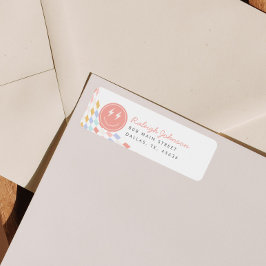 Cool One Girl's geruite Retro Retro-adres Etiket