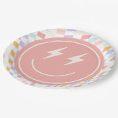 Cool One Groovy Girl's geruite retro Papieren Bordje (Gekanteld)