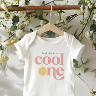 Cool One Groovy Girl's geruite retro Romper