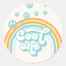 Cool One Jongen 1e verjaardag Ronde Sticker