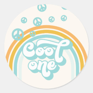 Cool One Jongen 1e verjaardag Ronde Sticker