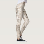 Cool One-of-a-Kind Ephemera Nieuws Print Patroon Leggings (Rechts)