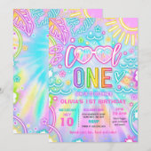 Cool One Pool 1e verjaardagsfeestje Kaart (Voorkant / Achterkant)