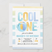 Cool One Pool Party Beach 1e verjaardagsfeestje Kaart (Voorkant)