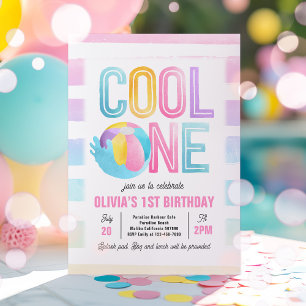 Cool One Pool Party Beach 1e verjaardagsfeestje Kaart