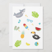 Cool One Pool Party Summer 1st Birthday Invitation Kaart (Achterkant)