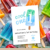 Cool One Popsicle Boy 1st Birthday Kaart
