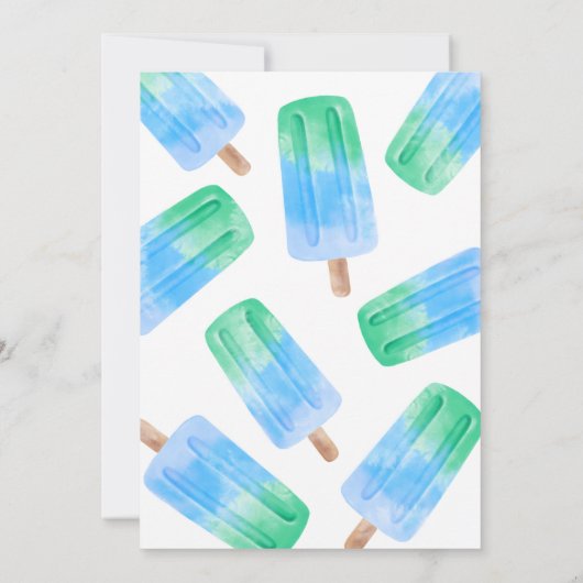 Cool One Popsicle Boy 1st Birthday Kaart (Achterkant)