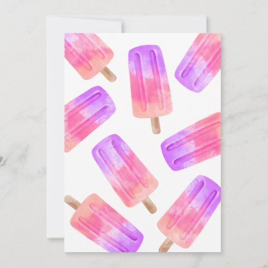 Cool One Popsicle Girl 1e verjaardag Kaart (Achterkant)