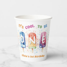 Cool One Popsicle Ice Cream 1st Birthday Papieren Bekers