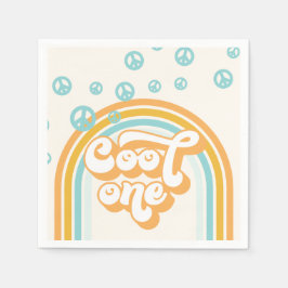 Cool One Retro Jongen 1e Verjaardag Servet