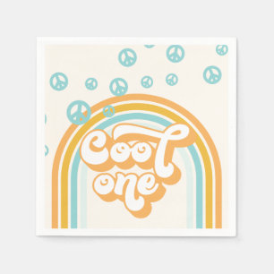 Cool One Retro Jongen 1e Verjaardag Servet