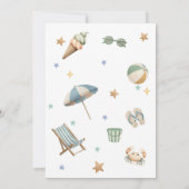 Cool One Summer Beach Party 1st Birthday  Kaart (Achterkant)