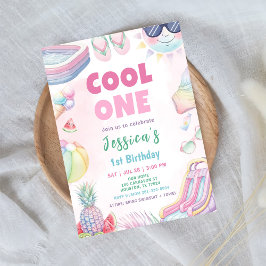 Cool One - Summer Girl 1e verjaardagsfeestje Kaart