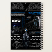 Cool ontwerp van BMW S1000RR motorfiets op notitie Notitieboek (Achterkant)