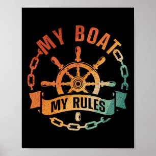 Cool ontwerp voor bootkapitein voor mannen vrouwen poster