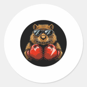 Cool Ontwerp Voor Een Knockout Stijl Voor Een Beve Ronde Sticker