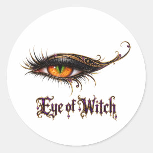 Cool Oog van Heksen van Halloween Glamoureuze Goti Ronde Sticker