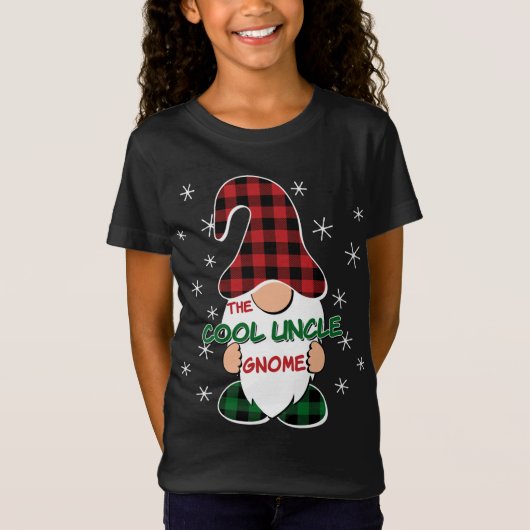 Cool oom Gnome Buffalo Pset Matching Kerstmis T-shirt (Voorkant)