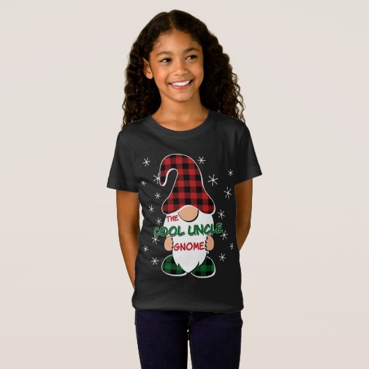 Cool oom Gnome Buffalo Pset Matching Kerstmis T-shirt (Voorkant volledig)