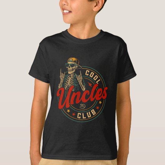 Cool Ooms Club T-shirt Grappig Skelet Oom Mannen M (Voorkant)