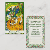 Cool -oosterling Yin Yang Dragon Tiger gevecht Visitekaartje (Voorkant / Achterkant)