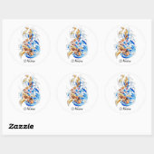 Cool oosters goud koi karper vis water tattoo ronde sticker (Vel)