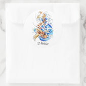 Cool oosters goud koi karper vis water tattoo ronde sticker (Tas)