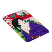 Cool oosters japans houtdruk geisha lady art magneet (Rechterzijde)