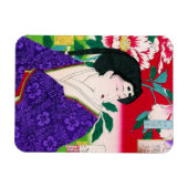 Cool oosters japans houtdruk geisha lady art magneet (Horizontaal)