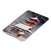 Cool oosters japans kawase winter landschap kunst magneet (Linkerzijde)