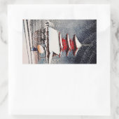 Cool oosters japans kawase winter landschap kunst rechthoekige sticker (Tas)