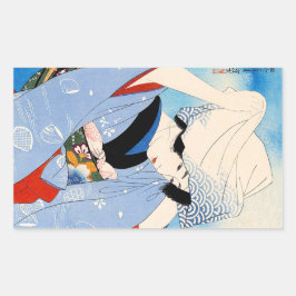 Cool oosters japans klassiek dame art rechthoekige sticker