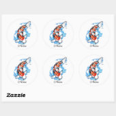 Cool Oosters Japans Koi Carp Cloud tattoo Ronde Sticker (Vel)