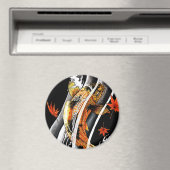 Cool Oosters Japans Koi Lucky Carp Water Inkt Magneet (Insitu (Vaatwasser))