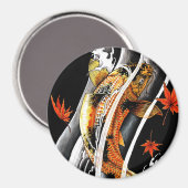 Cool Oosters Japans Koi Lucky Carp Water Inkt Magneet (Voorkant / Achterkant)