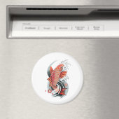 Cool Oosters Japans Rood Koi Karper Vis tattoo Magneet (Insitu (Vaatwasser))