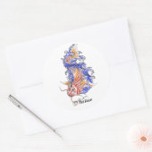 Cool Oosters Japans Rood Koi Karper Vis tattoo Ronde Sticker (Envelop)