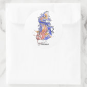 Cool Oosters Japans Rood Koi Karper Vis tattoo Ronde Sticker (Tas)